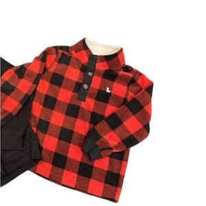 Carter's Red and Black Plaid Sweatshirt